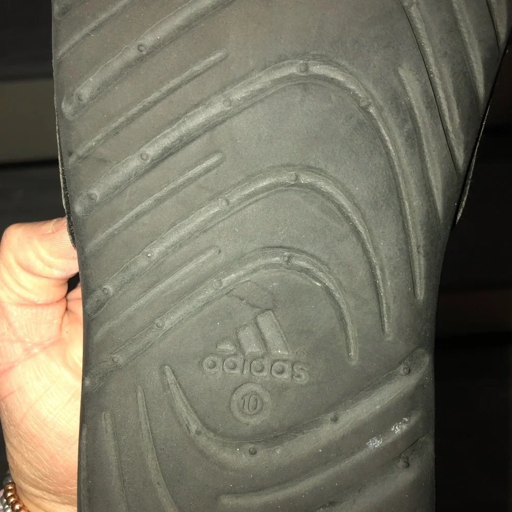 Adidas Slides Blue, Black and White Size 10 - Picture 4 of 5